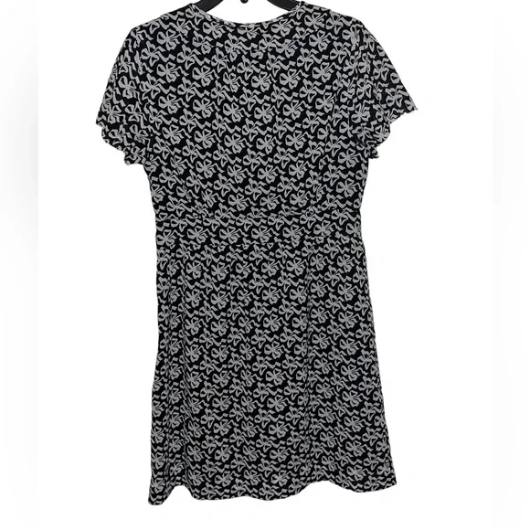 J. Crew Bow Tie Print Dress with Peter Pan Collar Size 10 - Picture 3 of 4